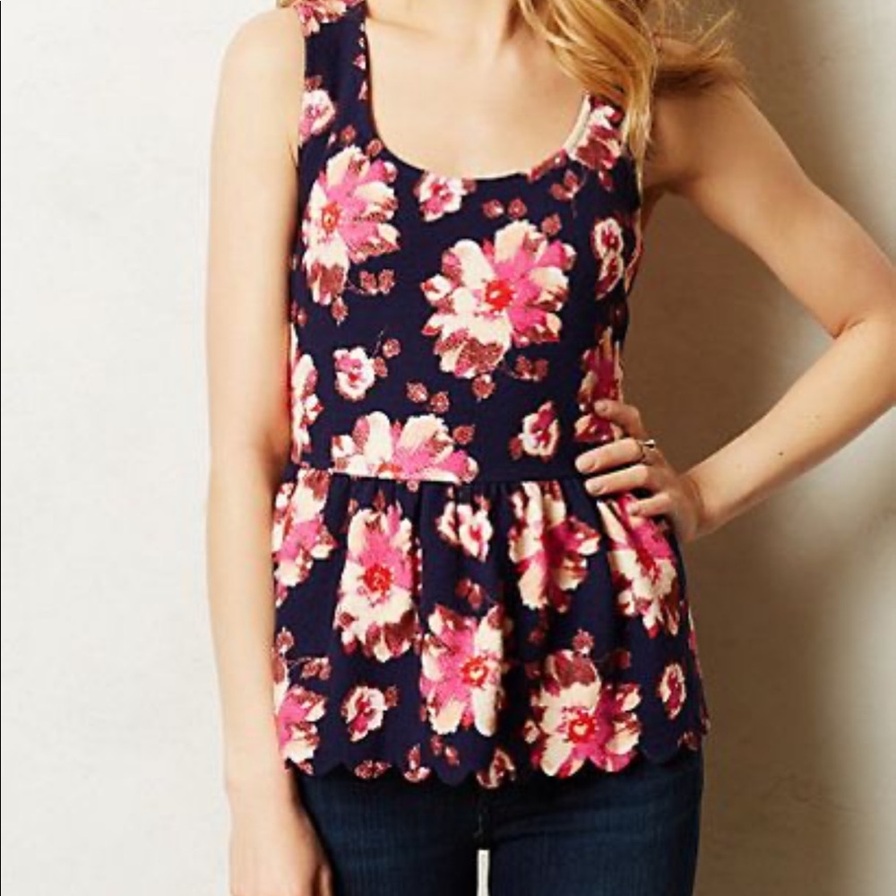 Anthropologie | Postage Stamp Clovelly Peplum Top